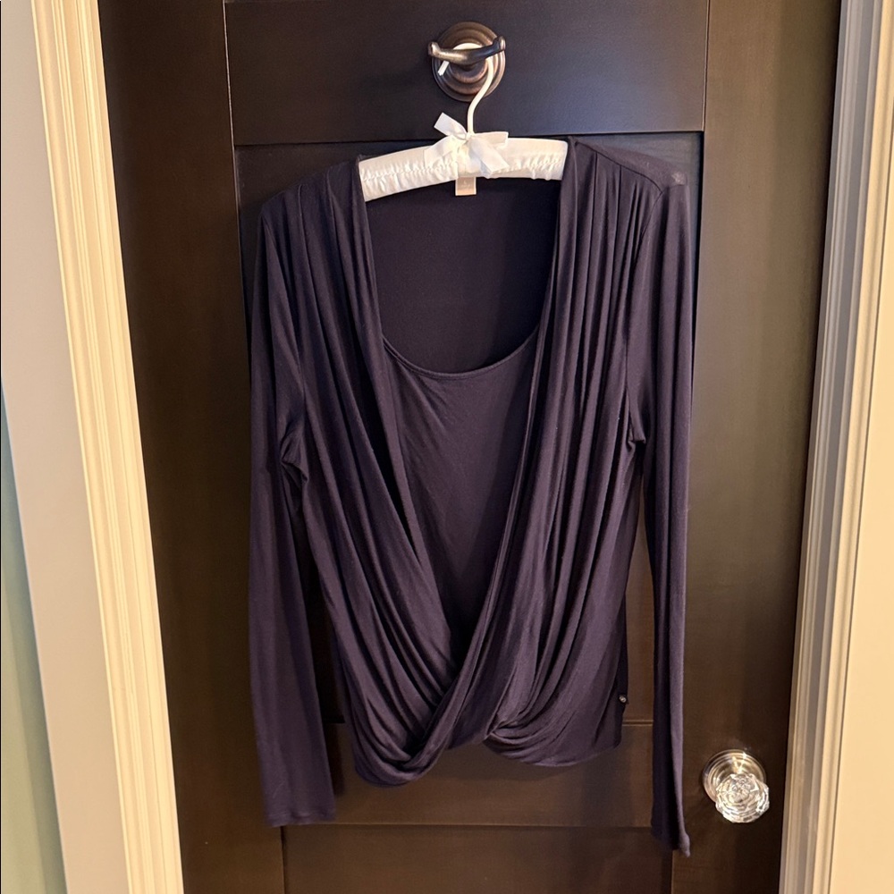 Michael Kors elegant navy blue Drape Front Top